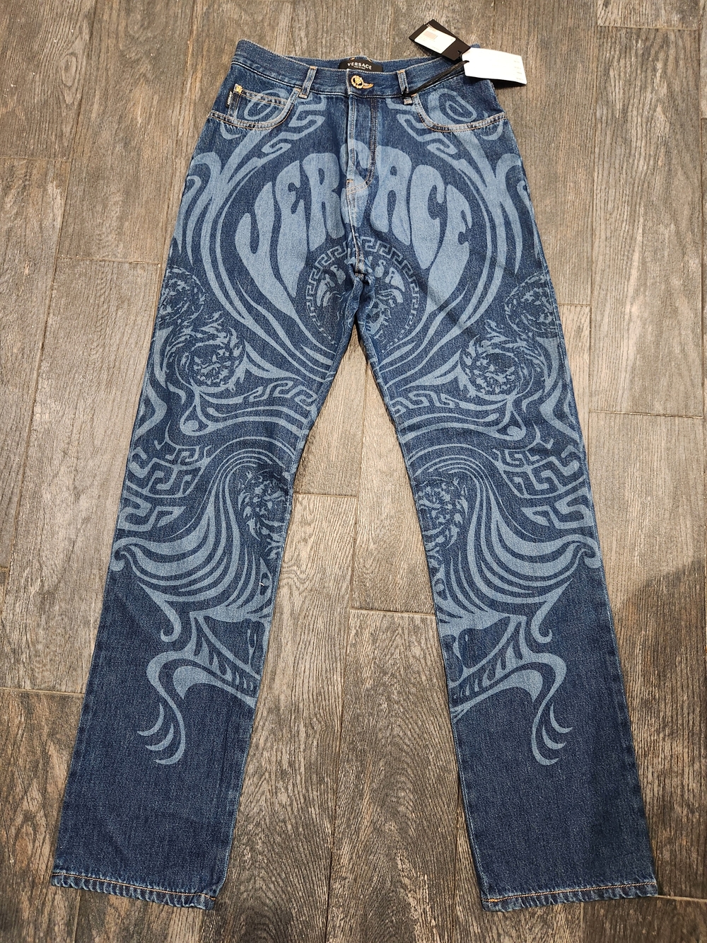 Versace Blue Graphic Men's Jeans